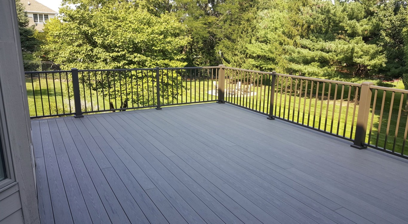 Beautiful custom deck in Norwalk, CT backyard