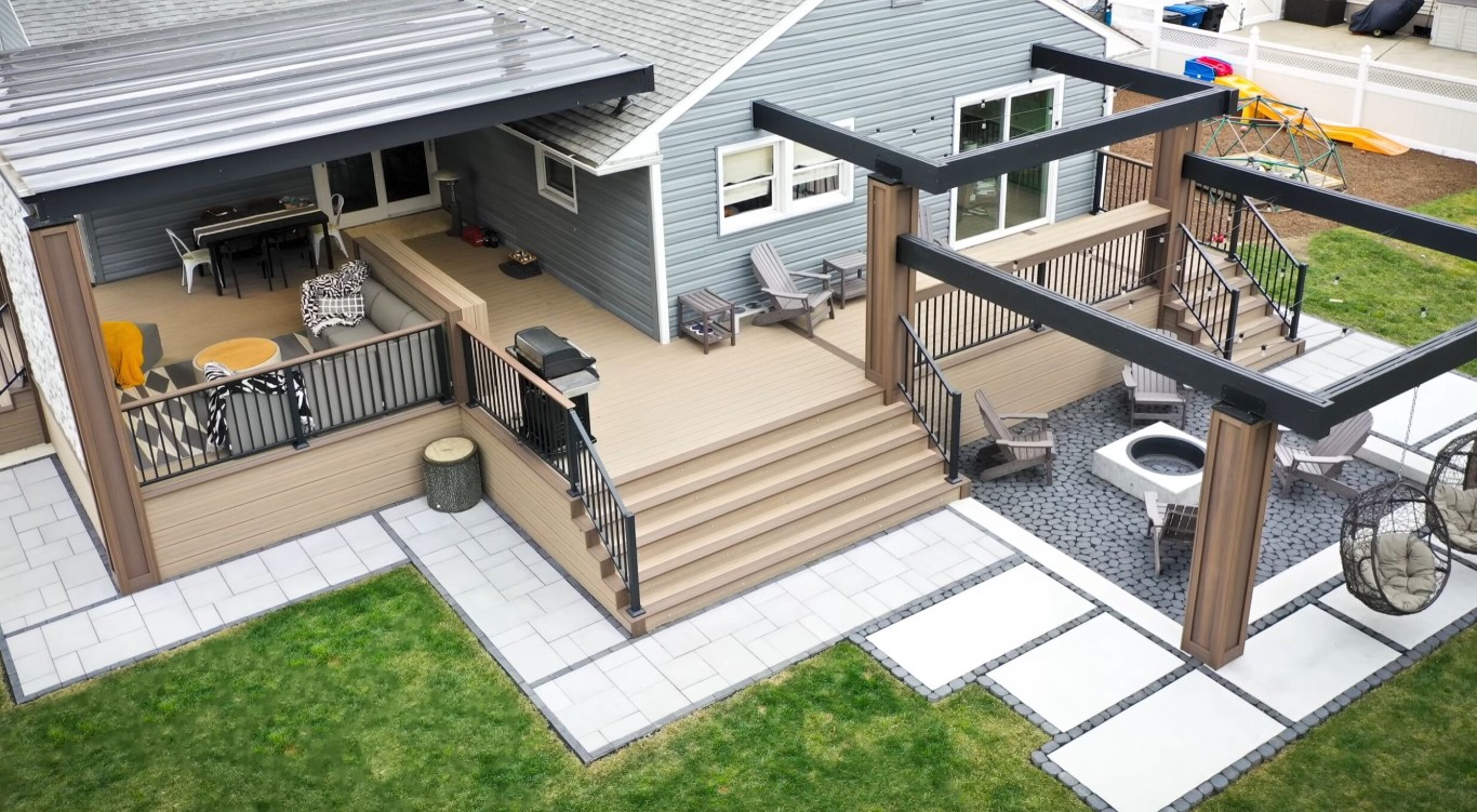 Multi-level custom deck design in Norwalk, CT